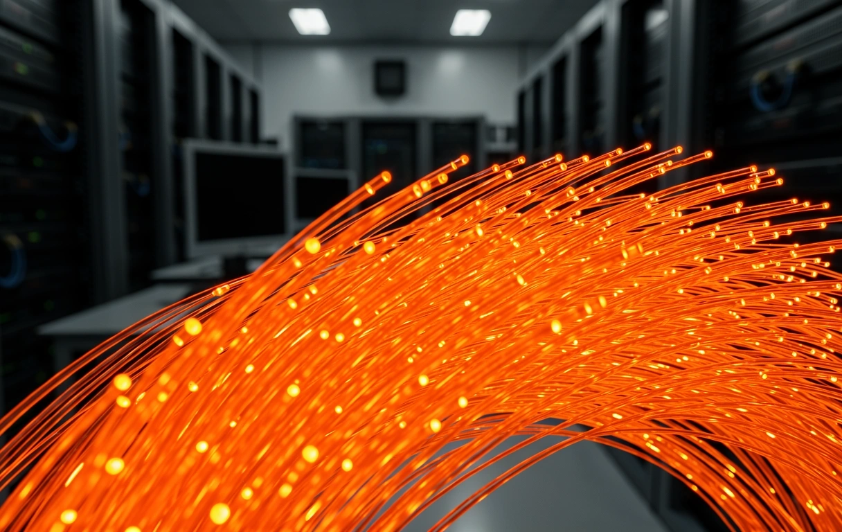 Conexiones de fibra óptica para flujo de datos